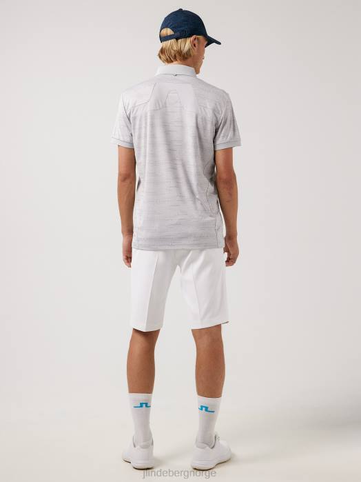 J.Lindeberg menn kv print golfpolo hq grå klær F8642120