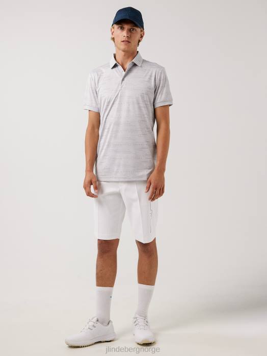 J.Lindeberg menn kv print golfpolo hq grå klær F8642120