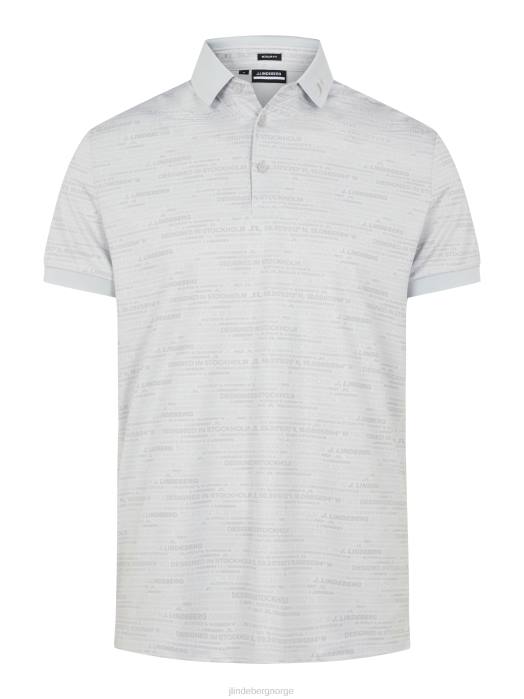 J.Lindeberg menn kv print golfpolo hq grå klær F8642120
