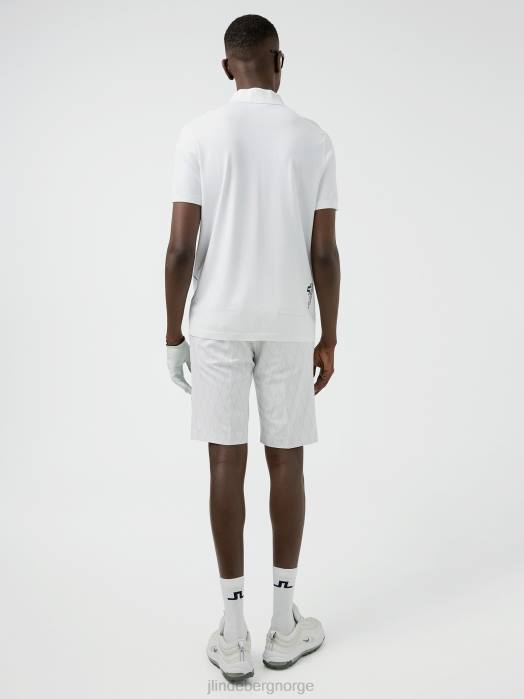 J.Lindeberg menn luka strikket golfpolo hvit klær F8642082