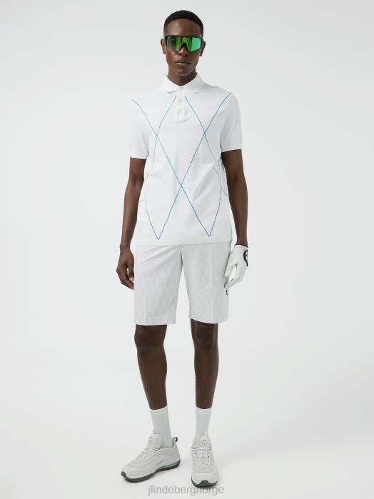 J.Lindeberg menn luka strikket golfpolo hvit klær F8642082