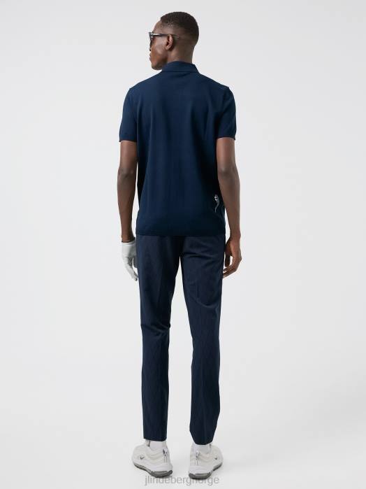 J.Lindeberg menn luka strikket golfpolo marinen klær F8642083