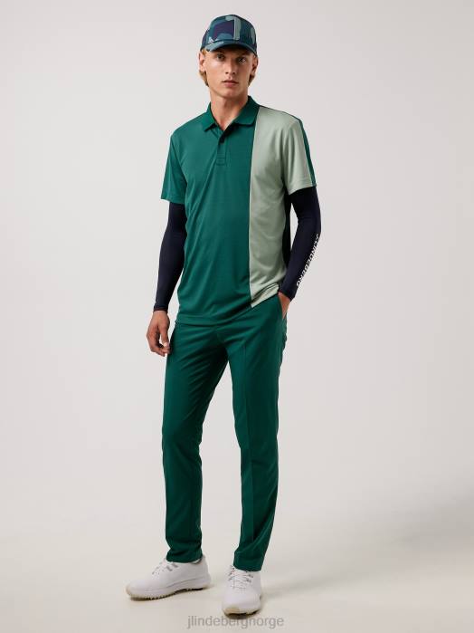 J.Lindeberg menn maxim golfpolo trelinje grønn klær F8642122