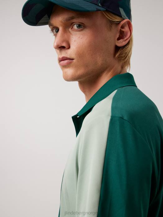 J.Lindeberg menn maxim golfpolo trelinje grønn klær F8642122