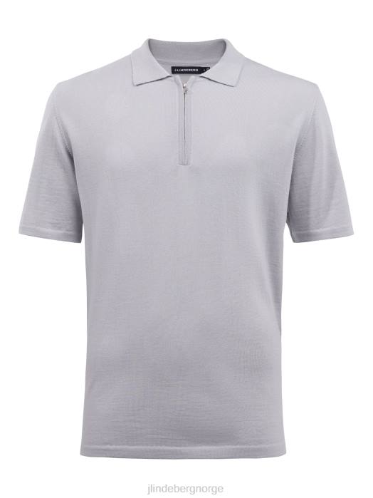 J.Lindeberg menn nino strikket polo steingrå klær F8642112