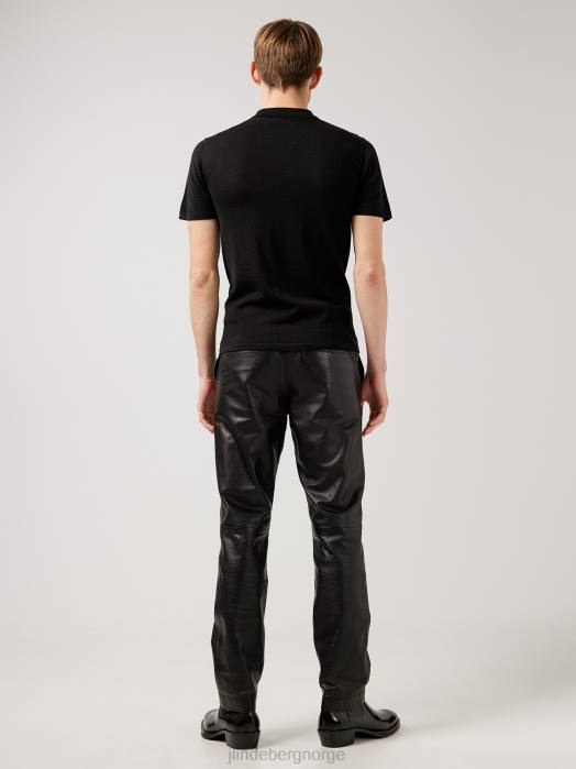 J.Lindeberg menn nino strikket polo svart klær F8642114