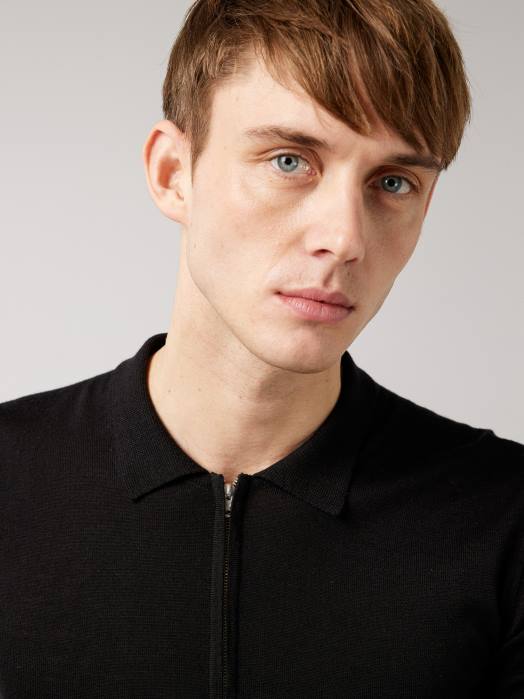 J.Lindeberg menn nino strikket polo svart klær F8642114