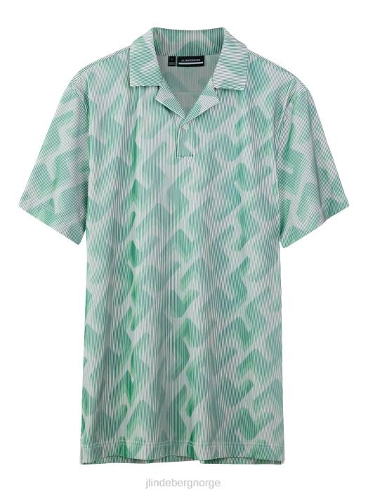 J.Lindeberg menn resort golf polo grønt 3d-bromonogram klær F8642077
