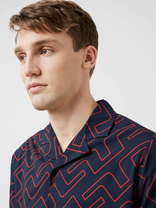 J.Lindeberg menn resort golf skjorte ketchup bridge monogram klær F8642099