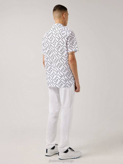 J.Lindeberg menn resort golf skjorte marinebromonogram klær F8642098