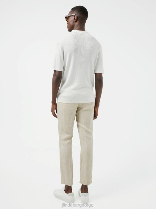 J.Lindeberg menn stefan ribbet polo hvit klær F8642085