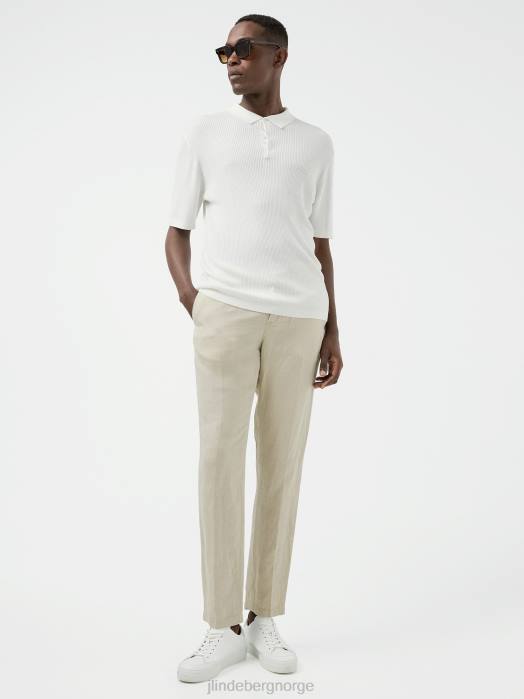 J.Lindeberg menn stefan ribbet polo hvit klær F8642085