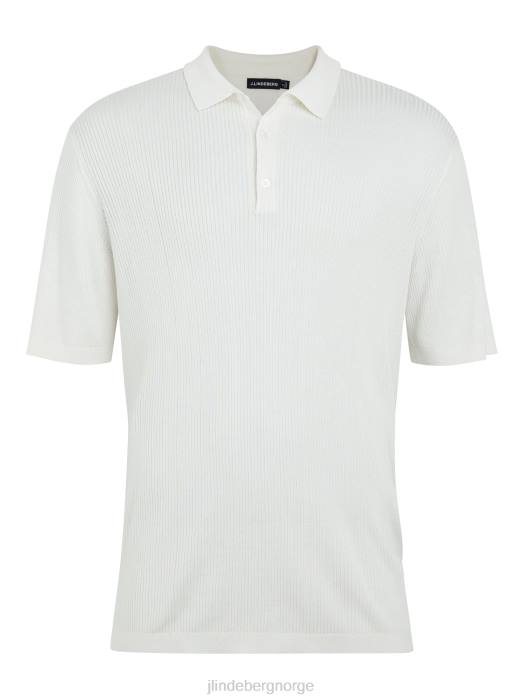 J.Lindeberg menn stefan ribbet polo hvit klær F8642085
