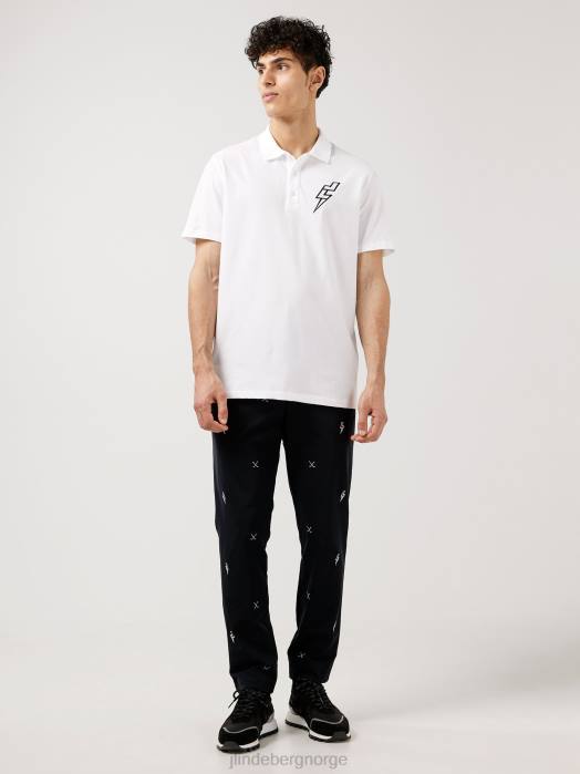 J.Lindeberg menn strike rib jersey polo hviske hvitt klær F8642108