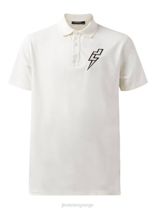J.Lindeberg menn strike rib jersey polo hviske hvitt klær F8642108