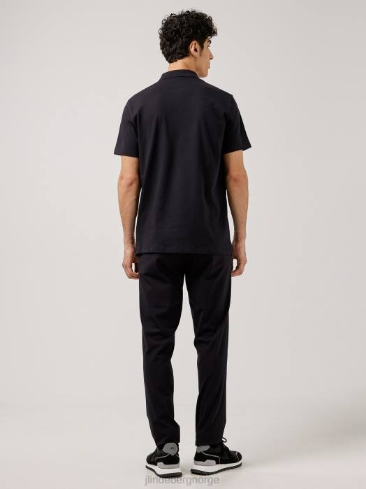 J.Lindeberg menn strike rib jersey polo svart klær F8642109