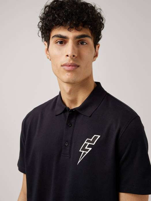 J.Lindeberg menn strike rib jersey polo svart klær F8642109