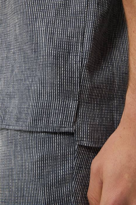 J.Lindeberg menn avslappende skjorte i linblanding marinen klær F8641169