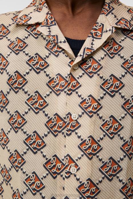 J.Lindeberg menn donso diamond boxy skjorte safari beige klær F8641171