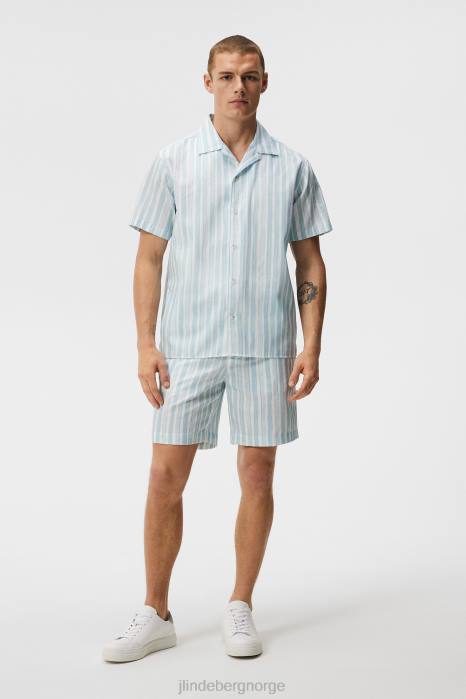 J.Lindeberg menn elio malt stripeskjorte drømme blå klær F8641165