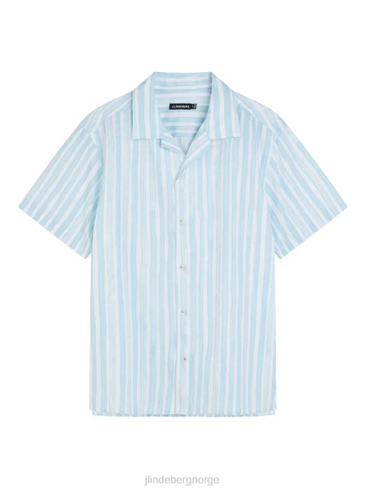 J.Lindeberg menn elio malt stripeskjorte drømme blå klær F8641165