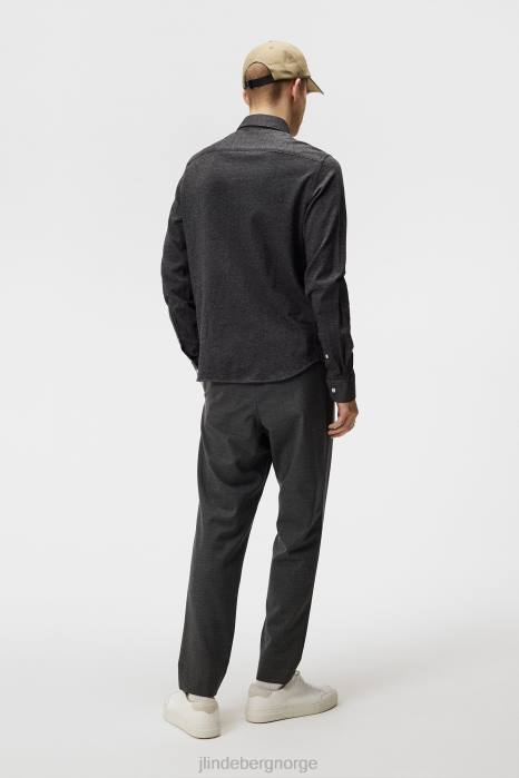 J.Lindeberg menn jersey slim skjorte høy stige klær F8641183