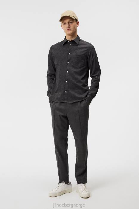J.Lindeberg menn jersey slim skjorte høy stige klær F8641183