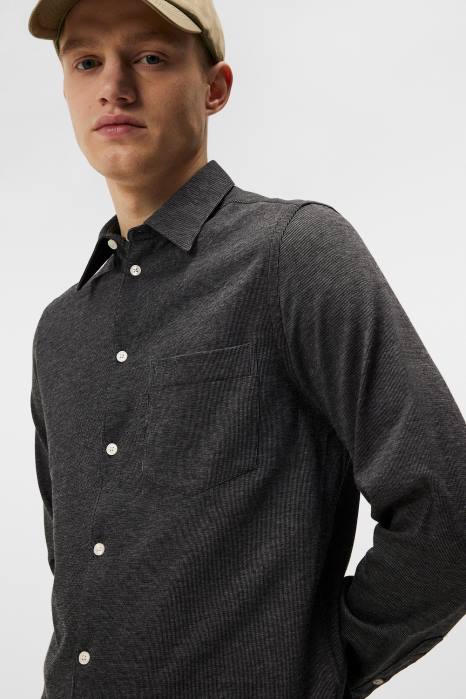 J.Lindeberg menn jersey slim skjorte høy stige klær F8641183