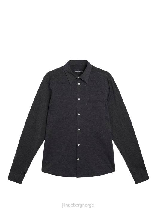 J.Lindeberg menn jersey slim skjorte høy stige klær F8641183