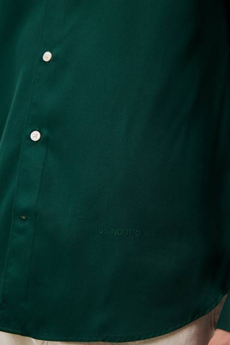 J.Lindeberg menn komfort tencel slim skjorte regnskog klær F8641186