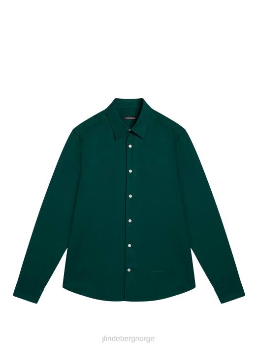 J.Lindeberg menn komfort tencel slim skjorte regnskog klær F8641186