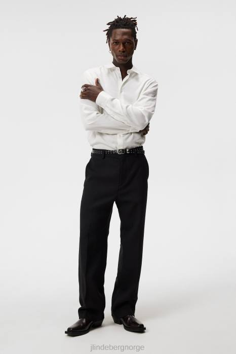 J.Lindeberg menn komfort tencel slim skjorte sky hvit klær F8641152