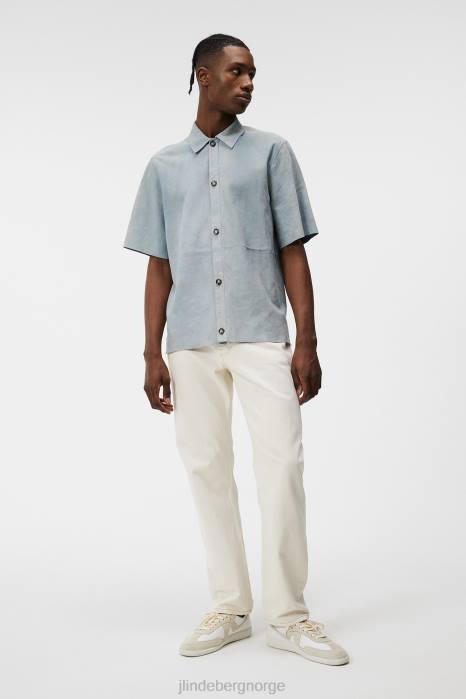 J.Lindeberg menn kort semsket skjorte drømme blå klær F8641178