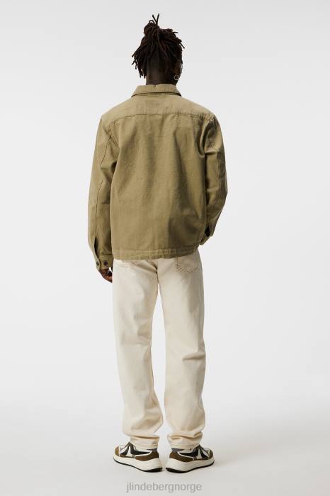 J.Lindeberg menn lando overskjorte i økologisk bomullstwill aloe klær F8641195