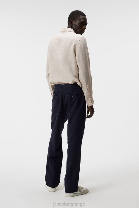 J.Lindeberg menn lin melange langermet slim skjorte safari beige klær F8641179