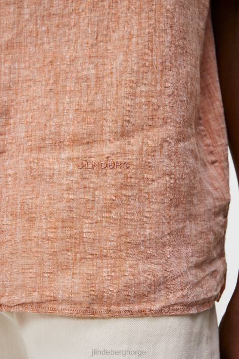 J.Lindeberg menn linmelert kortermet skjorte minimal klær F8641175