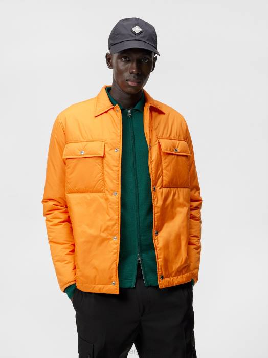 J.Lindeberg menn overskjorte i nilon russet oransje klær F8641191