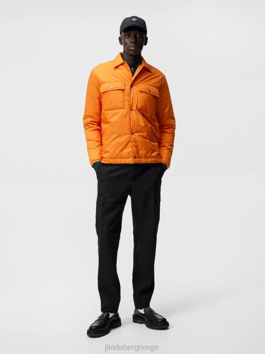 J.Lindeberg menn overskjorte i nilon russet oransje klær F8641191