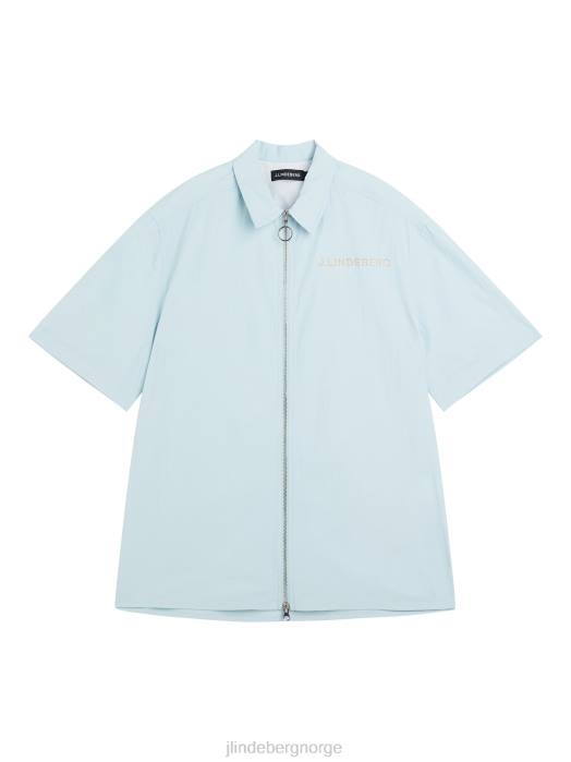 J.Lindeberg menn skjorte med kjede nylon med glidelås drømme blå klær F8641168