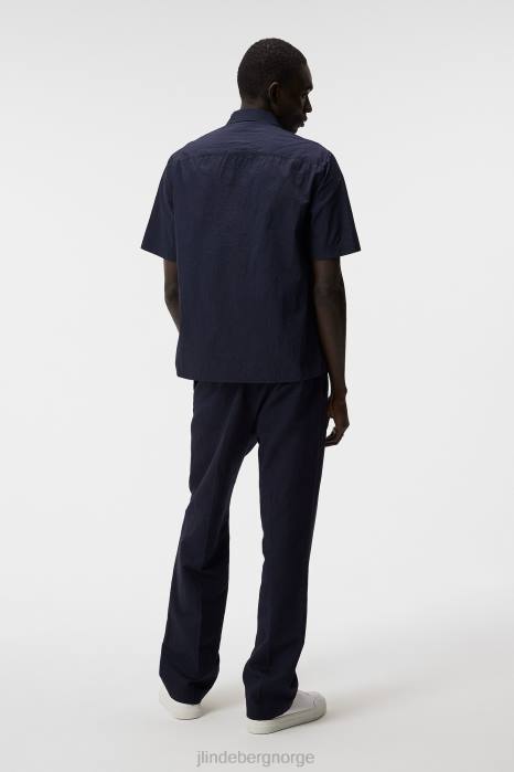 J.Lindeberg menn skjorte med kjede nylon med glidelås marinen klær F8641167