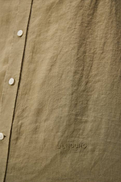 J.Lindeberg menn slank skjorte i rent lin aloe klær F8641189