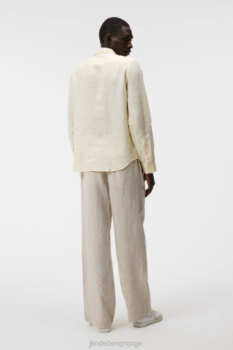 J.Lindeberg menn slank skjorte i rent lin pæresorbet klær F8641173