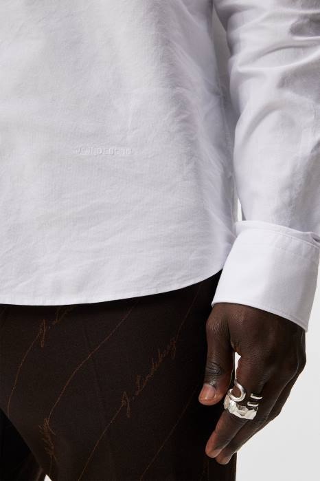 J.Lindeberg menn stretch oxford slim skjorte hvit klær F8641153