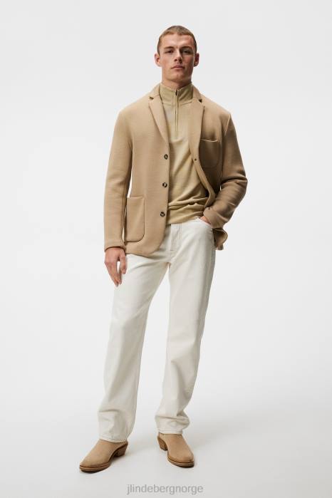 J.Lindeberg menn carlton bonded cardigan blazer tiger brun klær F8641214