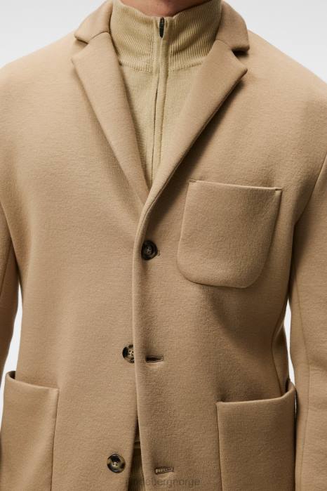 J.Lindeberg menn carlton bonded cardigan blazer tiger brun klær F8641214