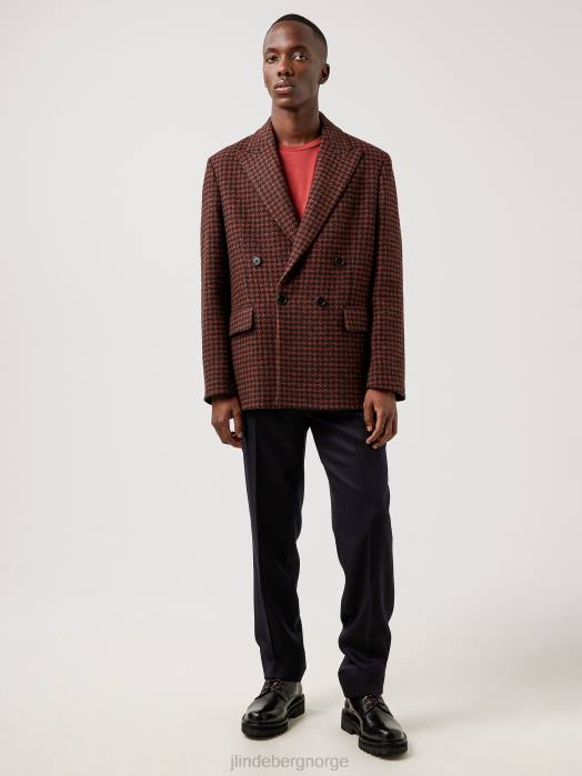 J.Lindeberg menn david houndstooth blazer sirkel oransje klær F8642570