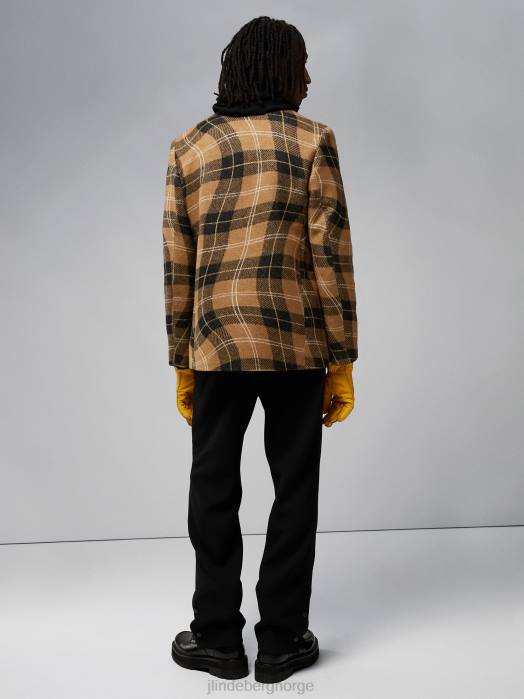 J.Lindeberg menn david swirl rutete blazer tiger brun klær F8642554