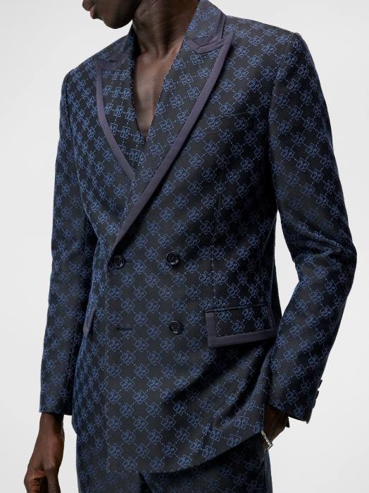 J.Lindeberg menn doryl jacquard blazer marinen klær F8641226