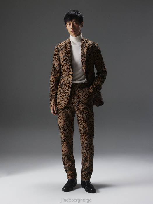 J.Lindeberg menn elton flock leopard blazer chipmunk klær F8642547