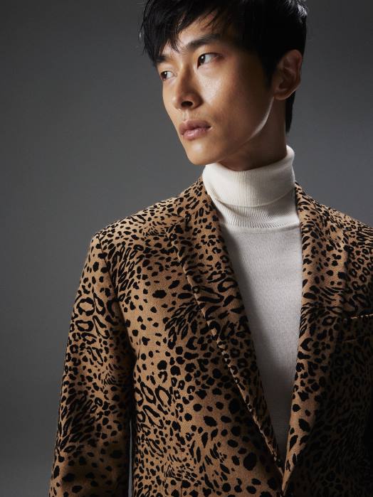 J.Lindeberg menn elton flock leopard blazer chipmunk klær F8642547